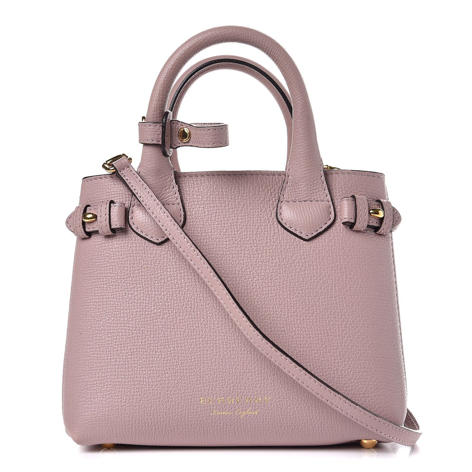 Burberry Grainy Calfskin House Check Baby Banner Tote Pale Orchid 1 of 8