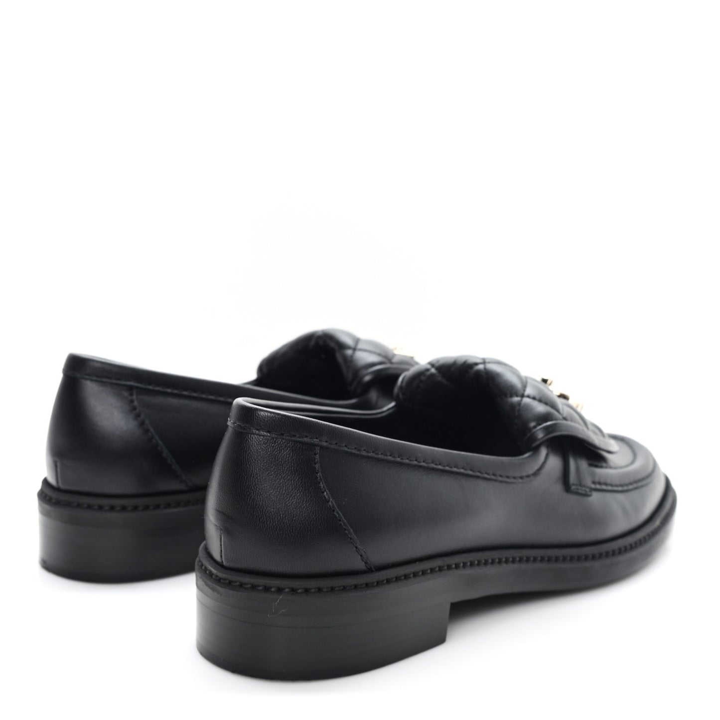 Lambskin Quilted CC Turnlock Loafers 39 Black