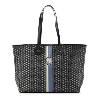 Moynat Grained Calfskin Canvas 1920 Oh! Tote Ruban GM Carbon Silver 1 of 10