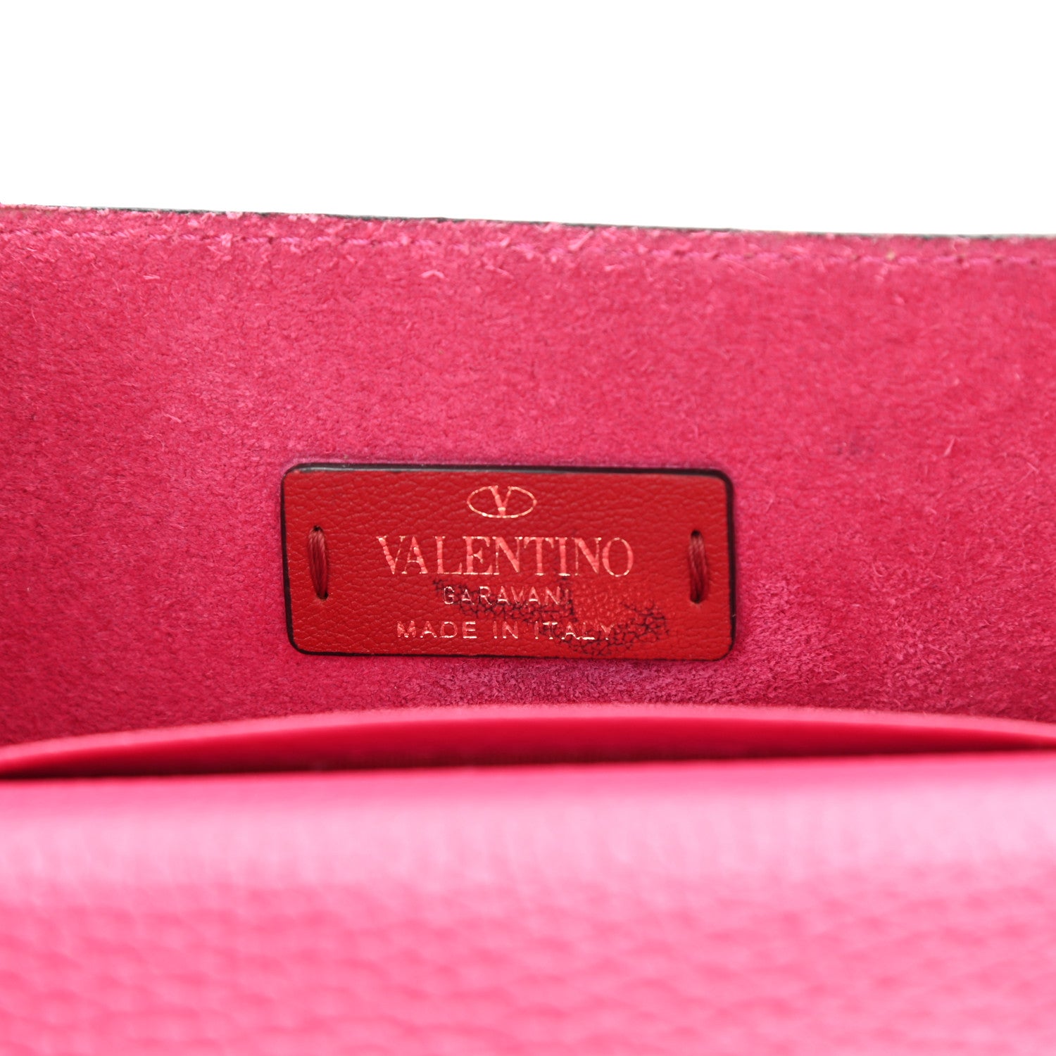 Valentino Garavani Grained Calfskin Rockstud Envelope Wallet on Chain Cyclamin 6 of 7