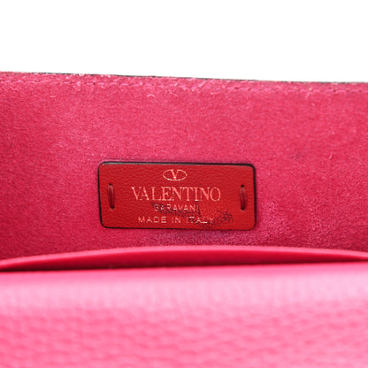 Valentino Garavani Grained Calfskin Rockstud Envelope Wallet on Chain Cyclamin 6 of 7