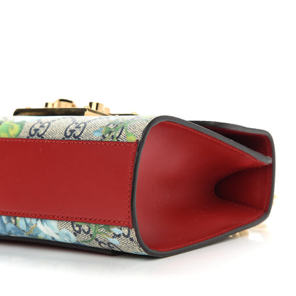 Gucci GG Supreme Monogram Blooms Small Padlock Shoulder Bag Beige Blue Navy Hibiscus Red 9 of 9