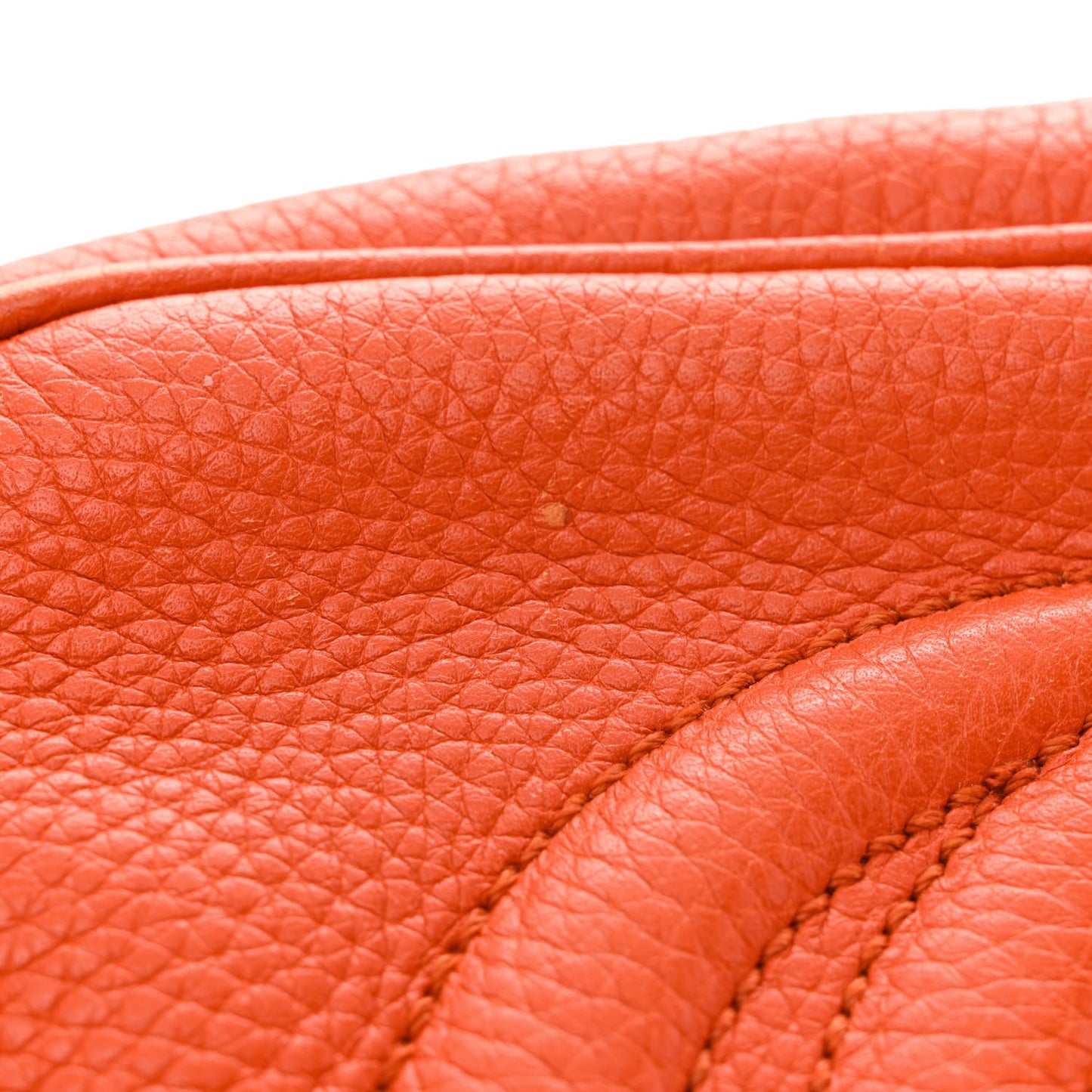 Pebbled Calfskin Small Soho Disco Bag Sun Orange