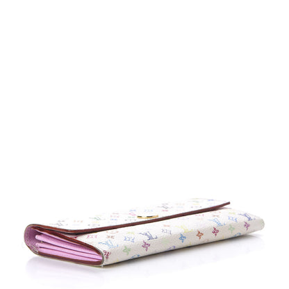 Louis Vuitton Monogram Multicolor Sarah Wallet White Litchi 4 of 11