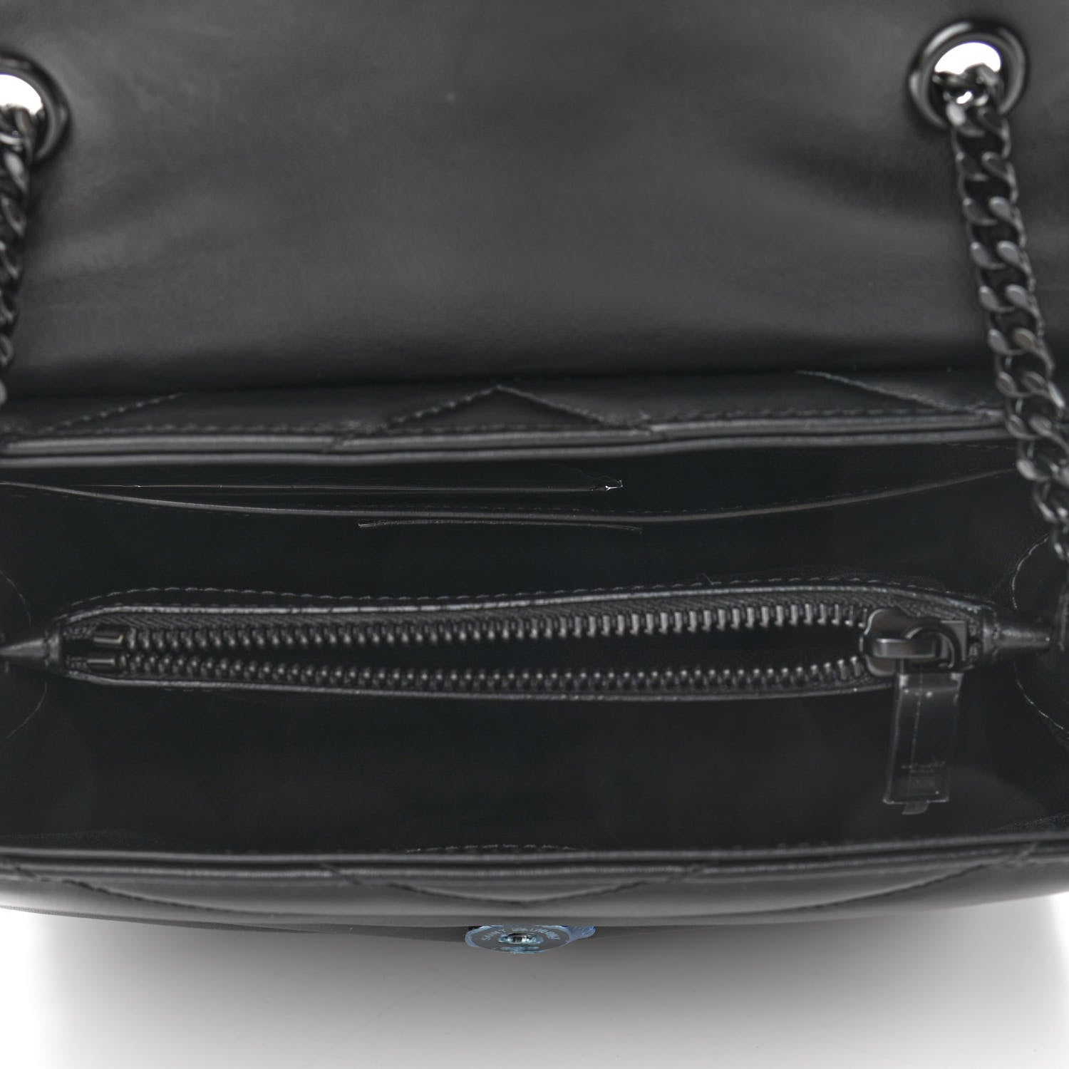Saint Laurent Calfskin Y Quilted Monogram Small Loulou Chain Satchel Black 5 of 10