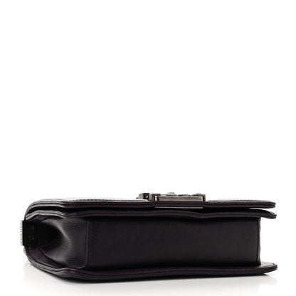 Chanel Calfskin Crystal Embossed Small Boy Flap Plum 4 of 10