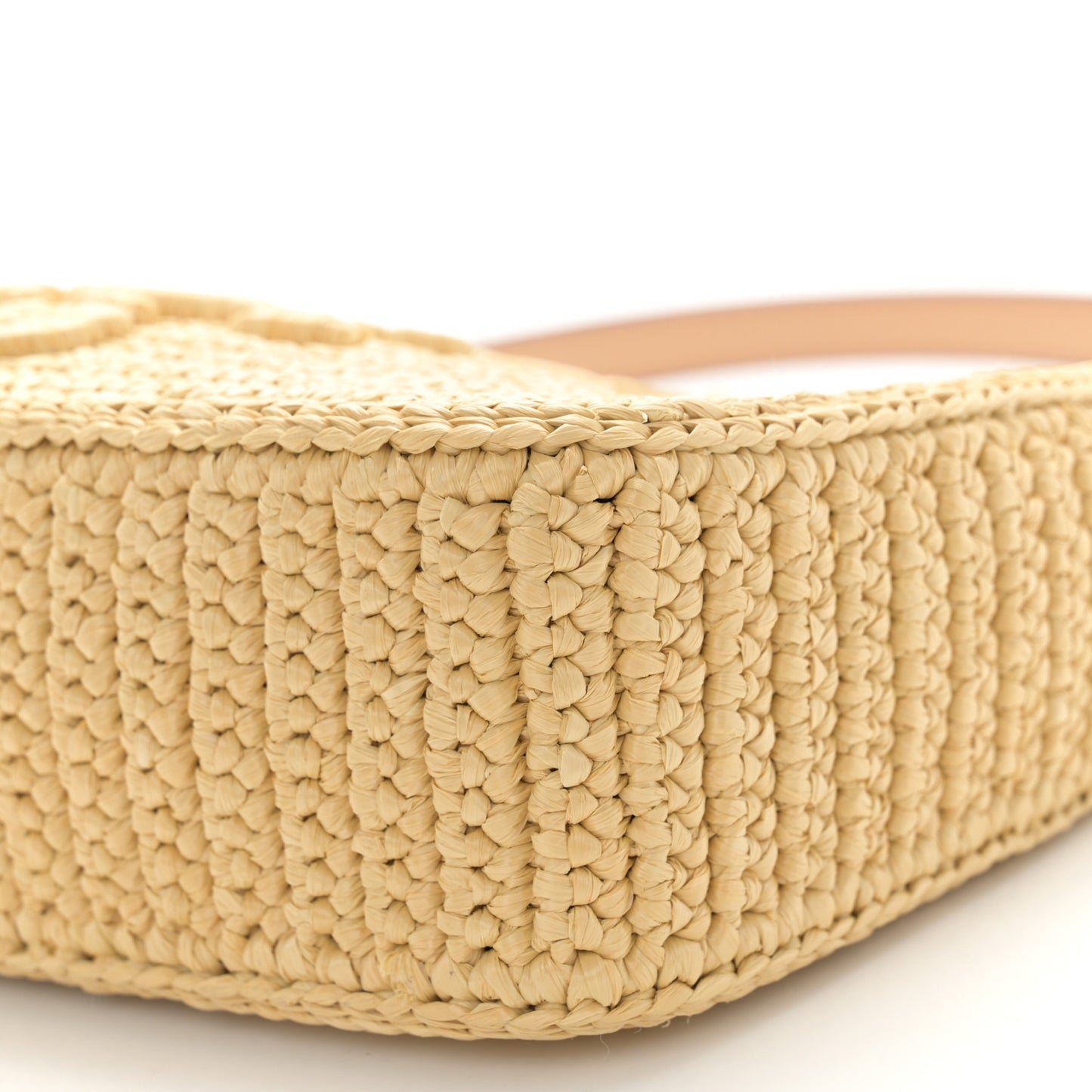 Yarn Raffia Effect Crochet Mini Re-Edition 2000 Shoulder Bag Naturale