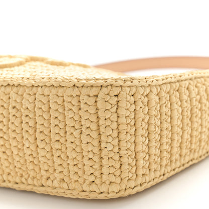 Prada Yarn Raffia Effect Crochet Mini Re-Edition 2000 Shoulder Bag Naturale 7 of 9