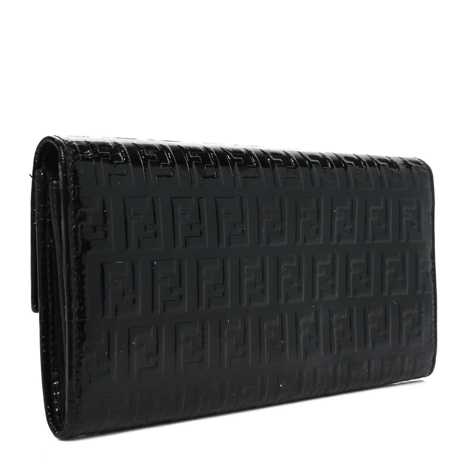 Fendi Patent Zucchino Continental Wallet Black 3 of 10