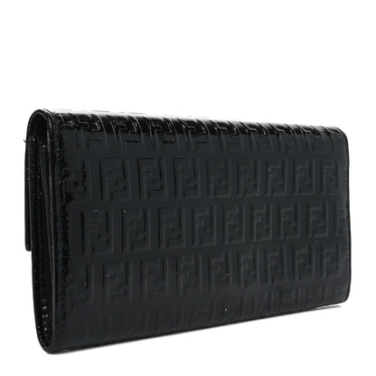 Fendi Patent Zucchino Continental Wallet Black 3 of 10