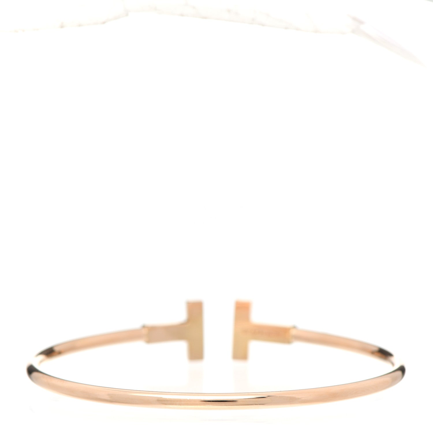 Tiffany 18K Rose Gold T Wire Bracelet 3 of 5