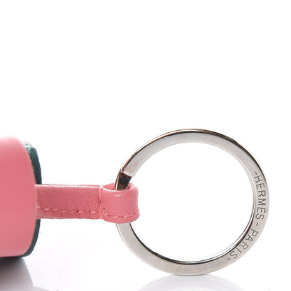 Hermes Lambskin Carmen Uno-Dos Key Holder Rose Azalee Malachite 3 of 4