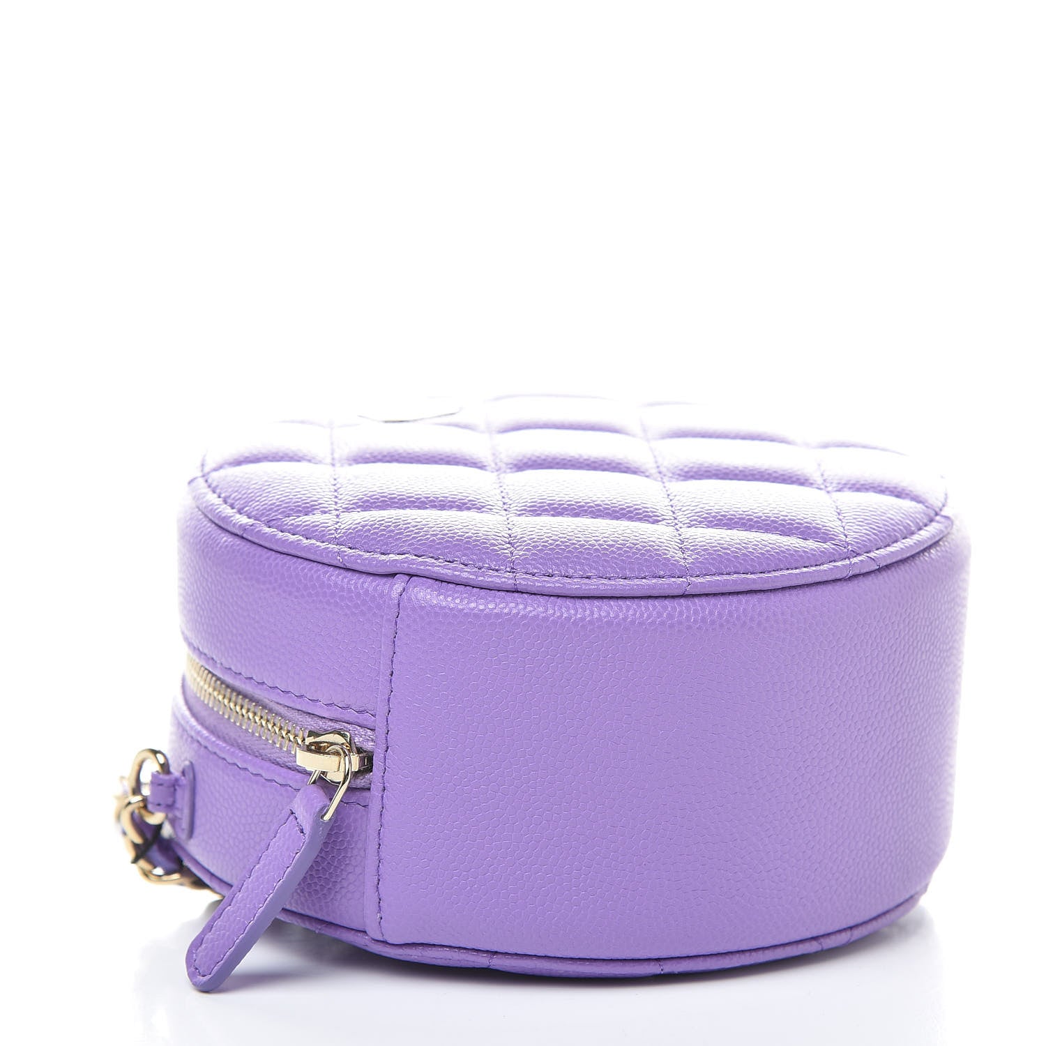 Chanel Caviar Quilted Round Clutch With Chain Purple 4 of 11