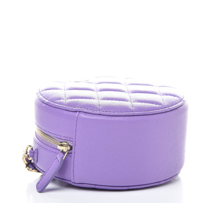 Chanel Caviar Quilted Round Clutch With Chain Purple 4 of 11