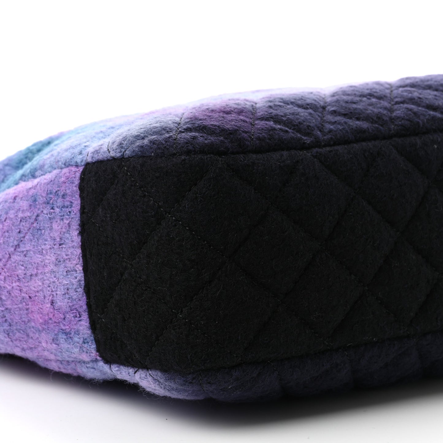 Wool Tweed CC Tote Purple Black Blue