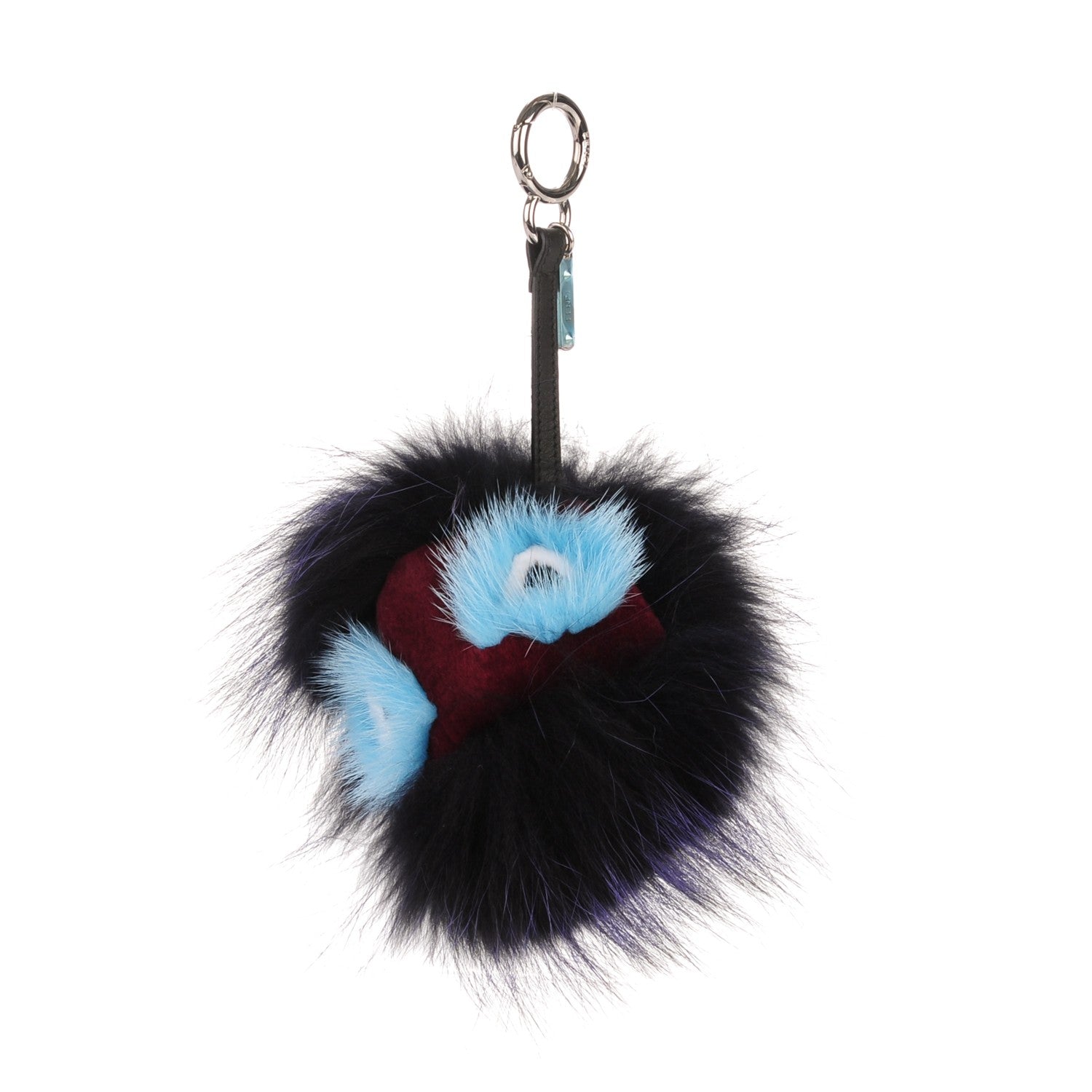 Fendi Mink Fox Rabbit Fur Vitello Flamingo Furme Monster Bag Charm Viola Multicolor Black 1 of 4
