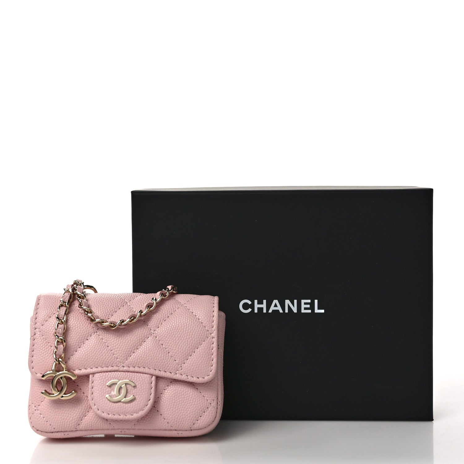 Chanel Caviar Quilted Flap Chain Waist Bag Pink 11 of 11