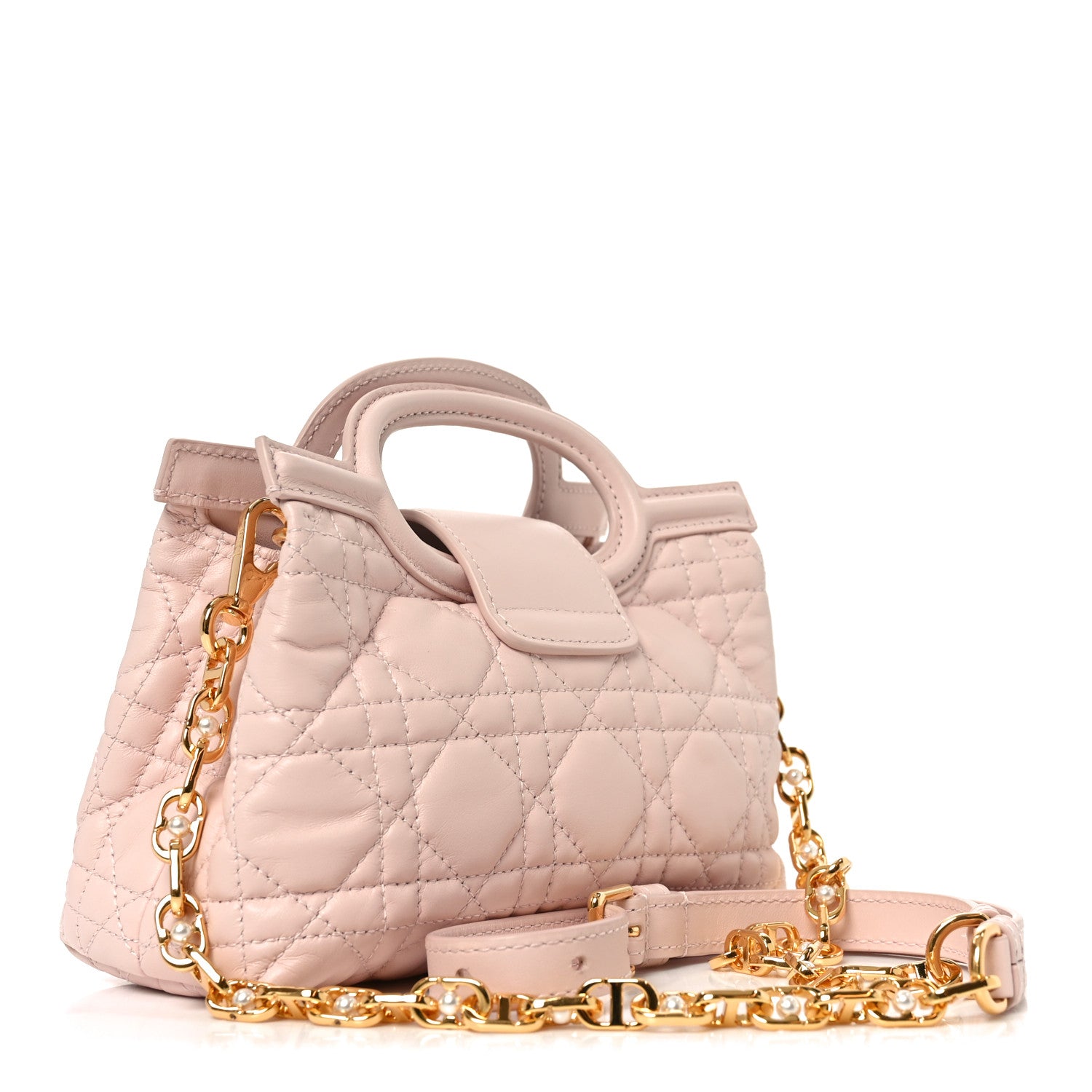 Christian Dior Lambskin Cannage Mini Jolie Top Handle Bag Powder Pink 3 of 11