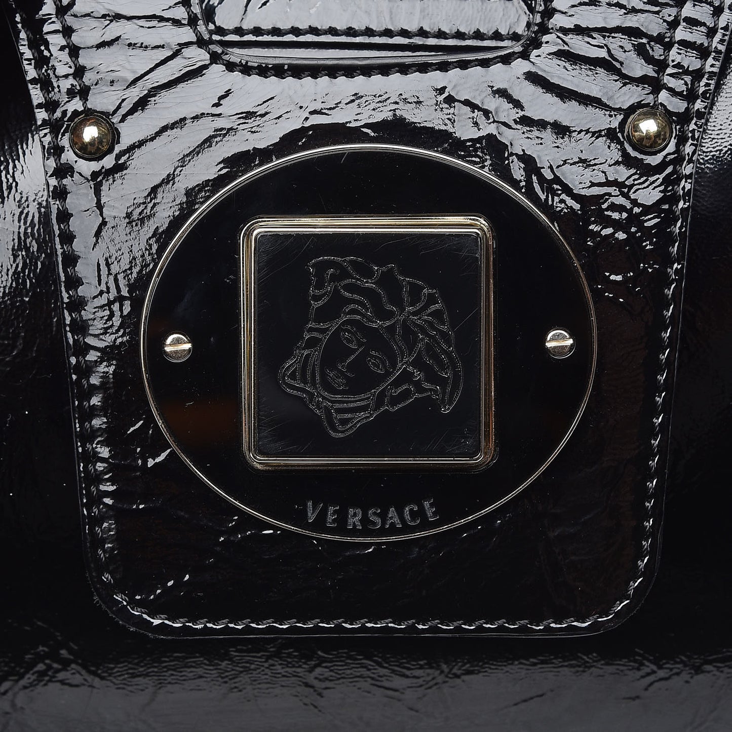 Patent Shoulder Bag Black