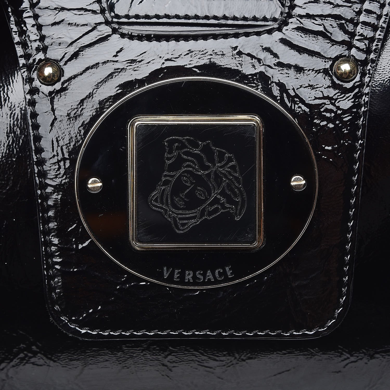 Versace Patent Shoulder Bag Black 7 of 11