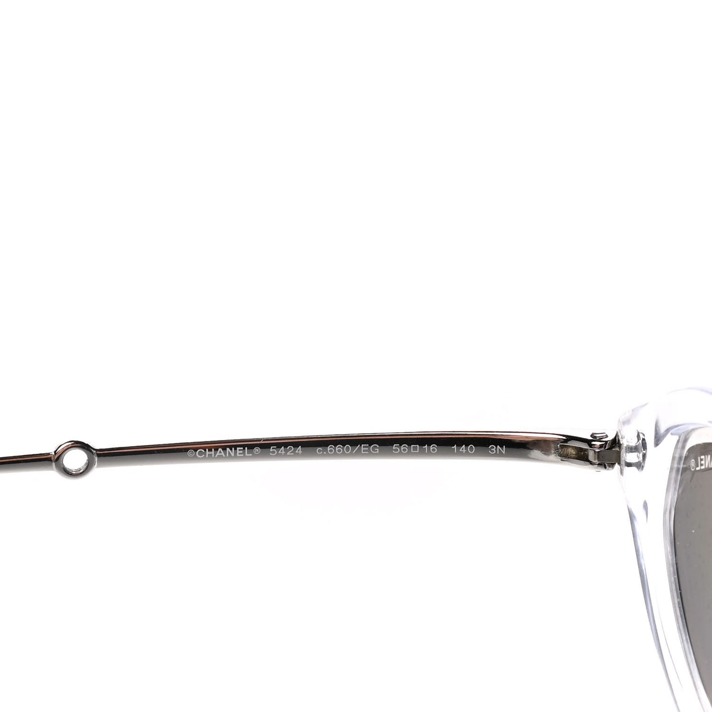 Oval Removable Pearl Chain Sunglasses 5424 Silver