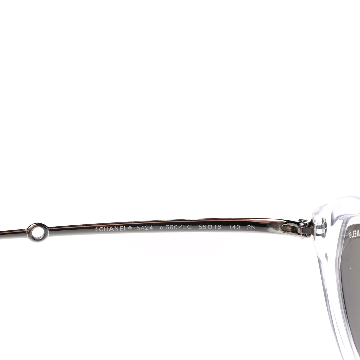 Chanel Oval Removable Pearl Chain Sunglasses 5424 Silver 5 of 9