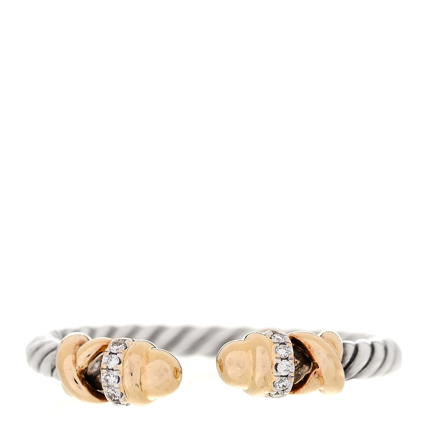 Sterling Silver 18K Yellow Gold Diamond Petite Helena Ring 56 7.5