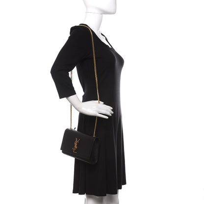 Saint Laurent Grain De Poudre Small Monogram Kate Satchel Black 2 of 9