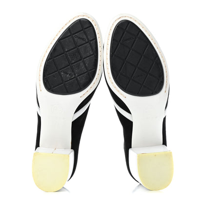 Chanel Velvet Lace Up Short Boots 37.5 Black 4 of 8