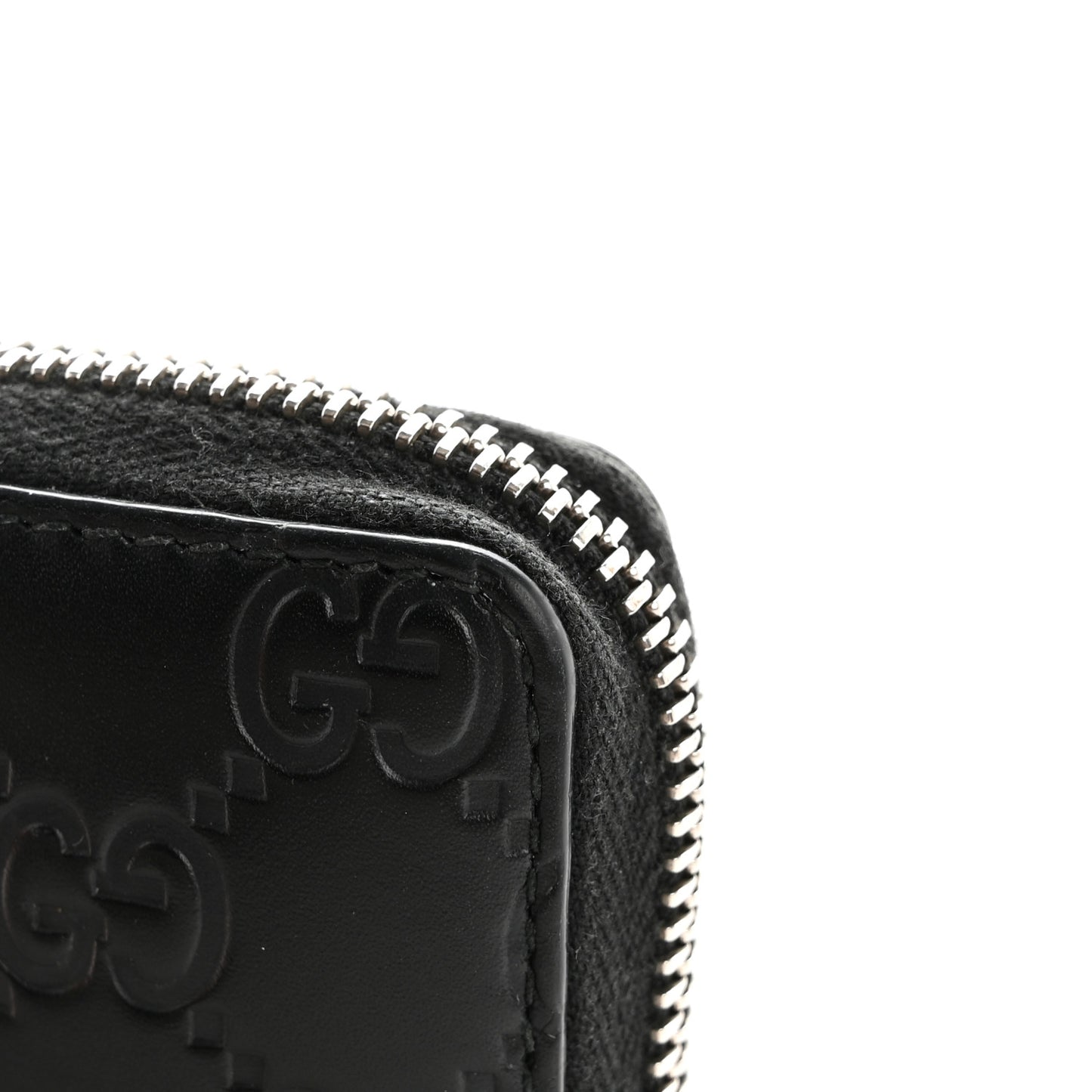 Guccissima Zip Around Card Case Black