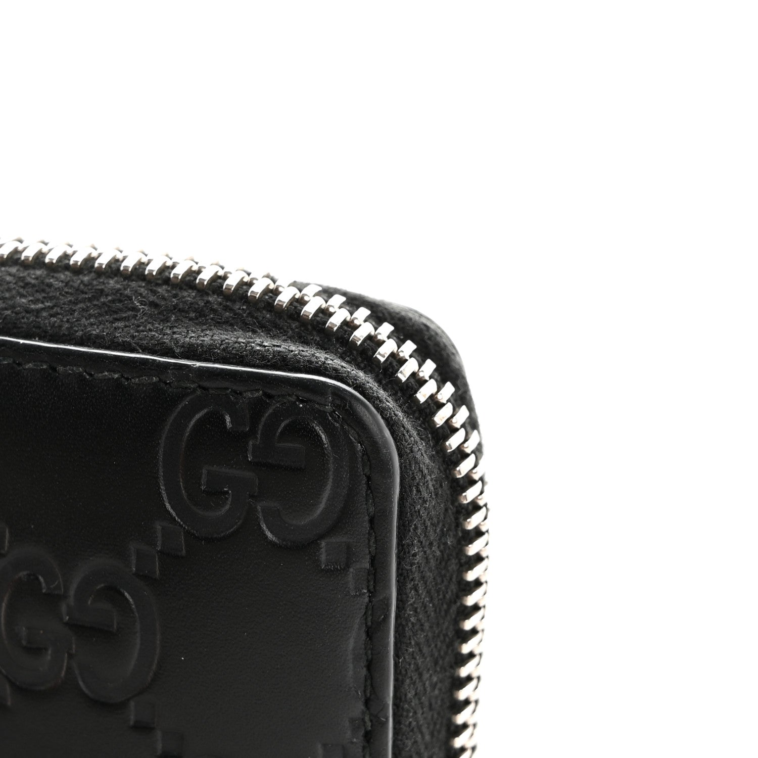 Gucci Guccissima Zip Around Card Case Black 9 of 10