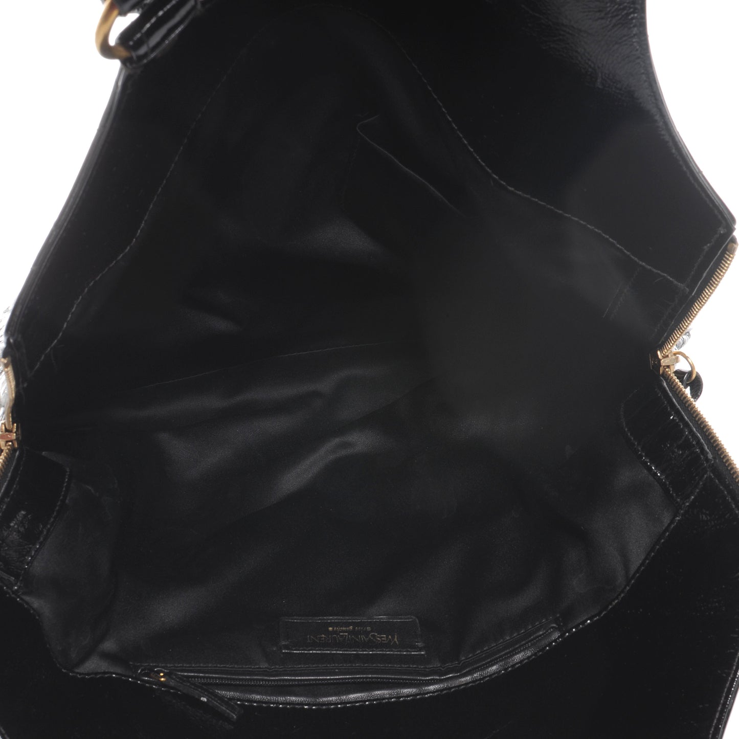 Patent Crocodile Embossed Tribute Tote Black