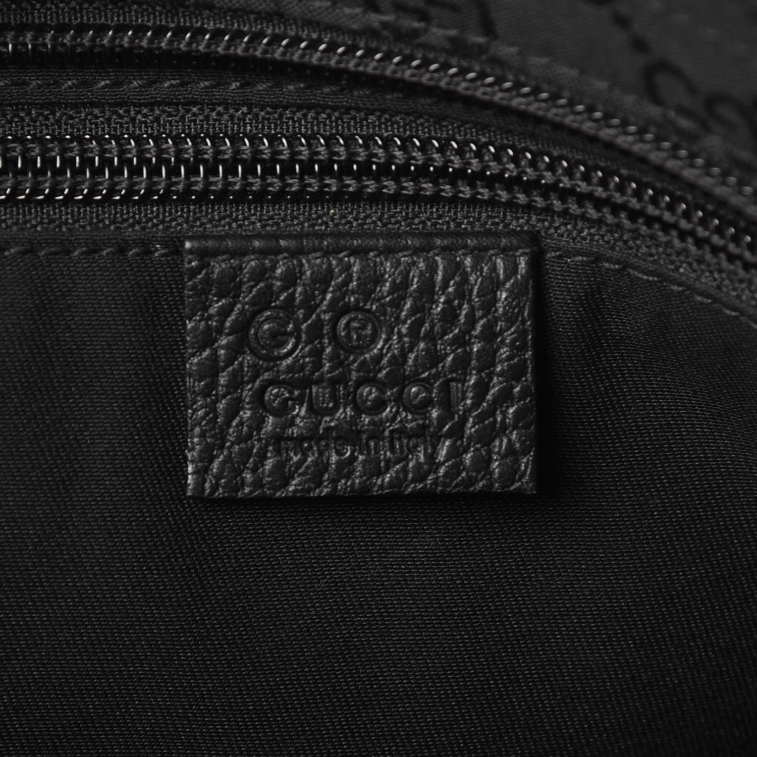 Gucci Nylon Monogram Calfskin Large Tote Bag Black 6 of 7