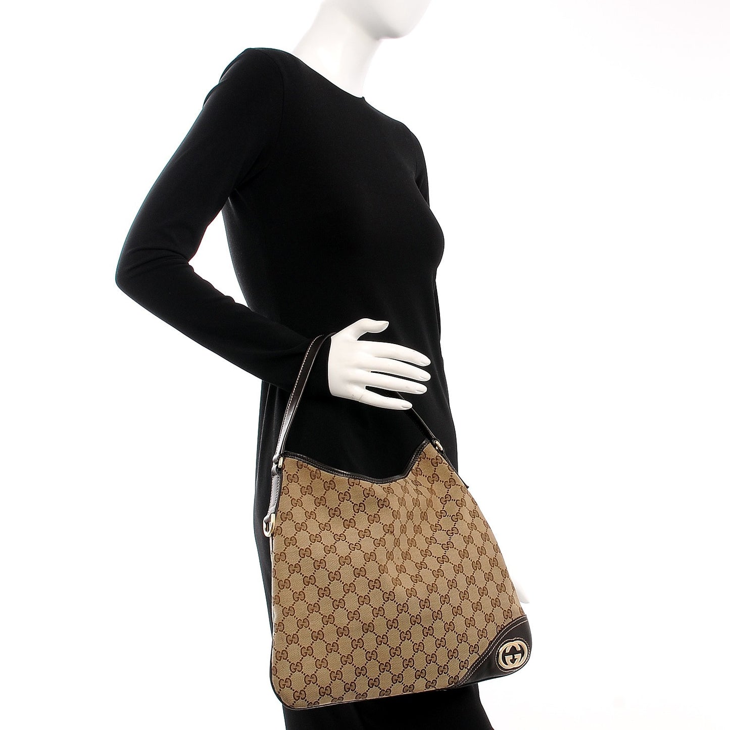 Monogram Medium New Britt Hobo Dark Brown