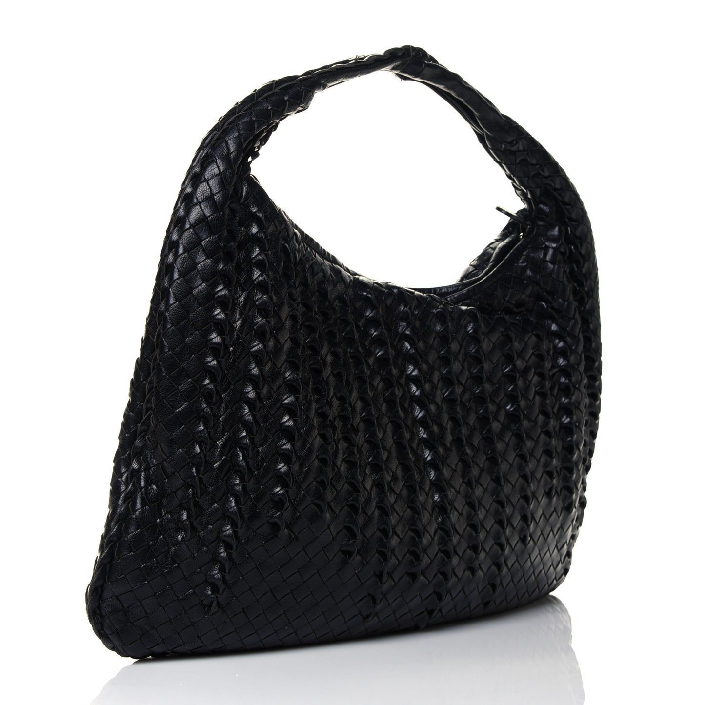 Nappa Intrecciato Medium Veneta Hobo Black