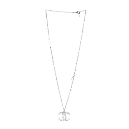 Chanel Crystal Pearl Snow Splash CC Pendant Necklace Gold 2 of 5