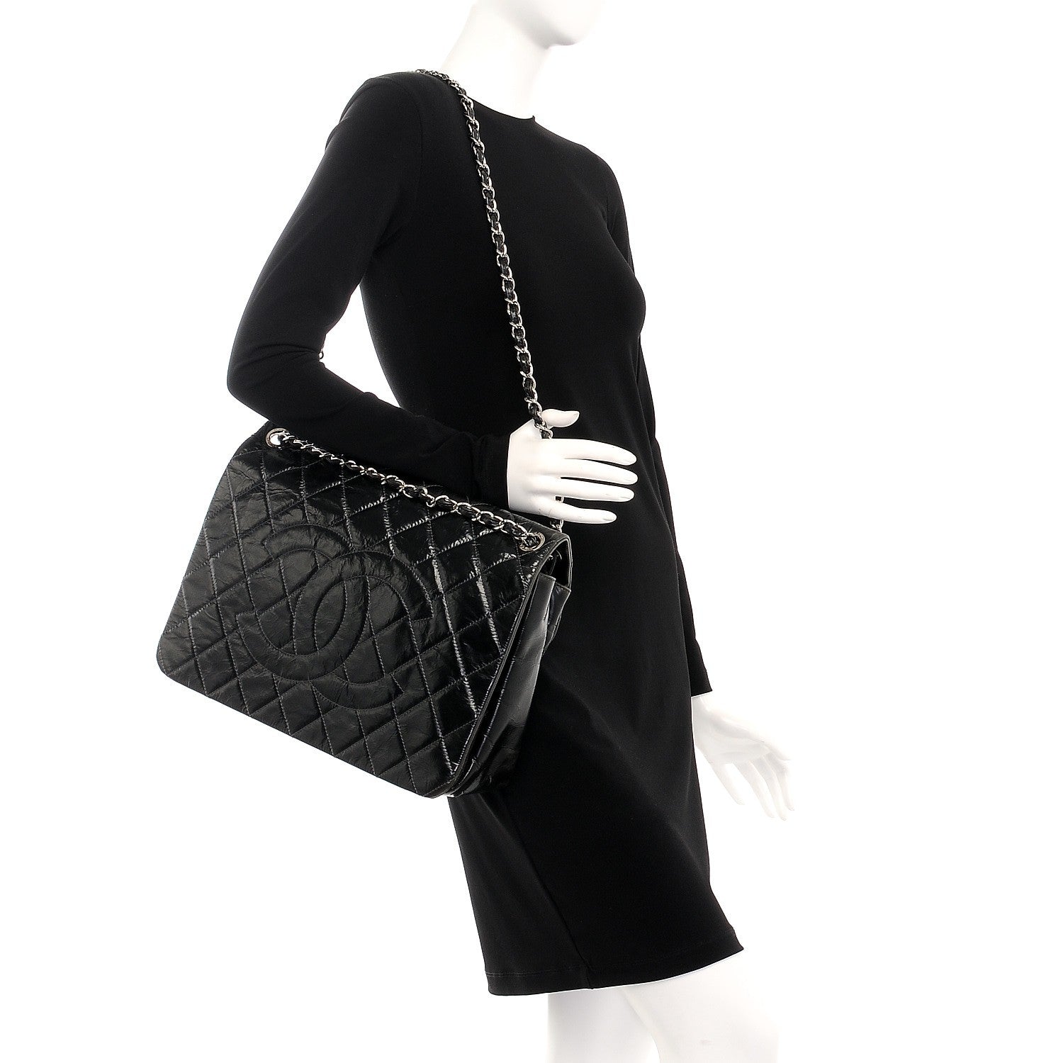 Chanel Glazed Calfskin Quilted CC Messenger Bag Black 2 of 10