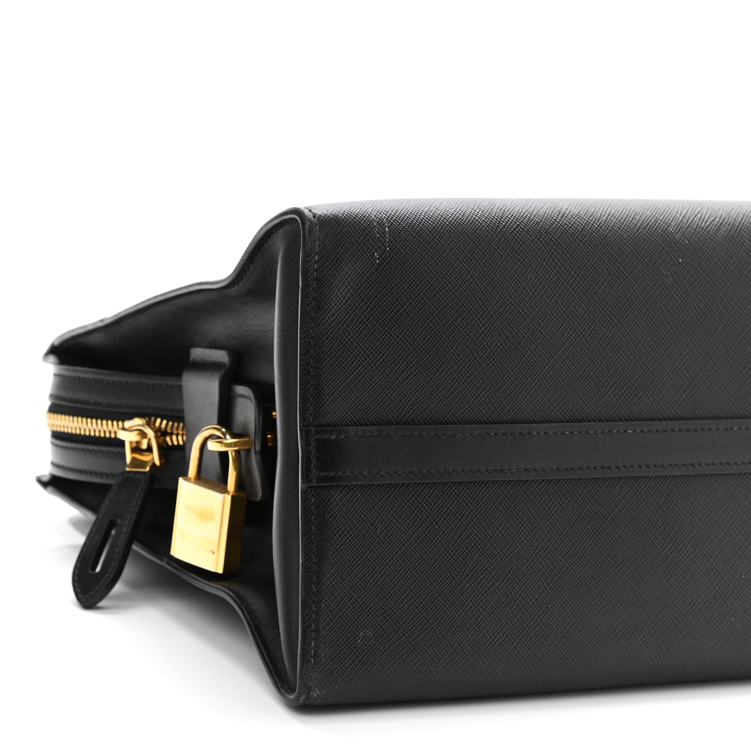 Prada Saffiano City Calfskin Esplanade Tote Black 7 of 11