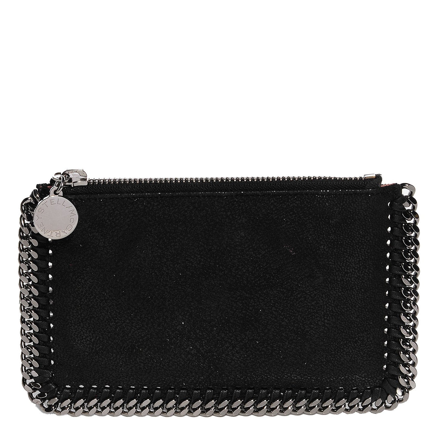 Faux Leather Shaggy Deer Falabella Coin Purse Black