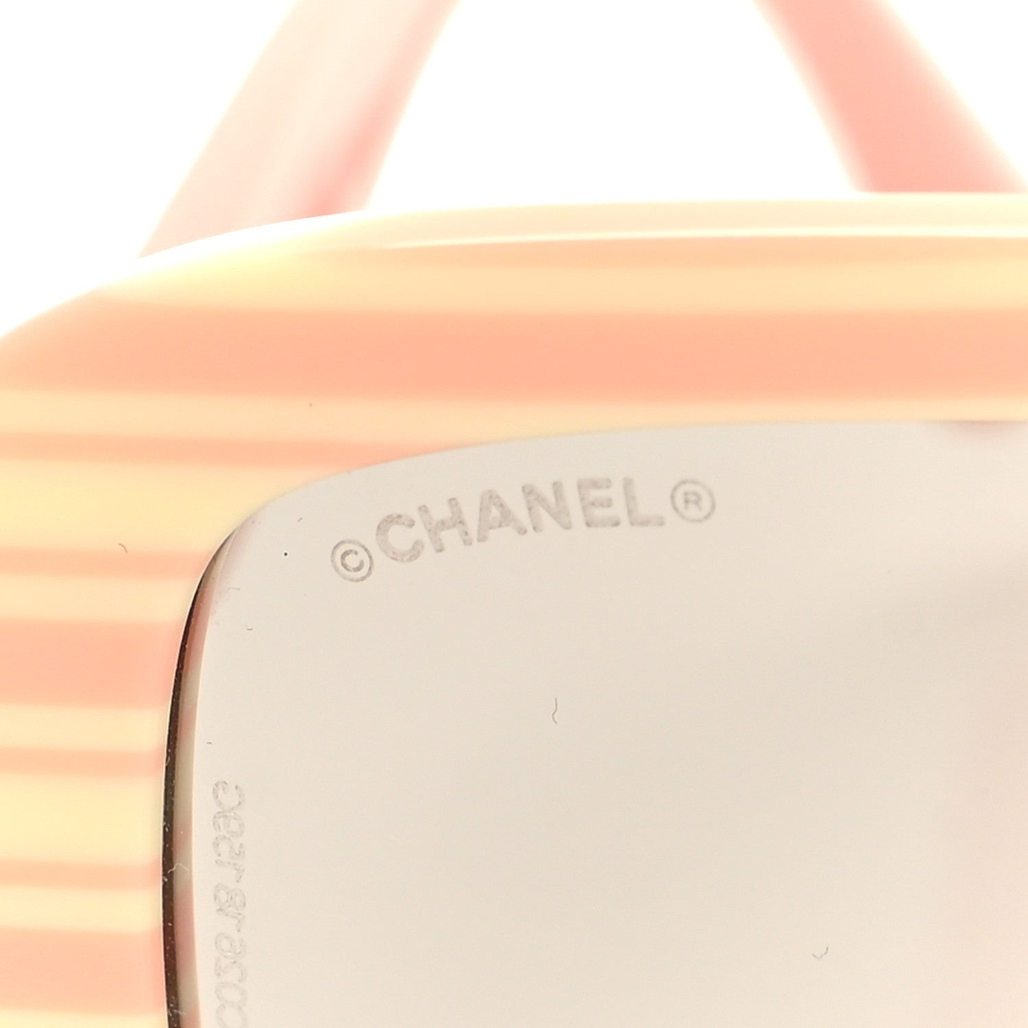 Chanel Acetate Square Sunglasses 71599-A Peach Yellow Light Gray 7 of 8