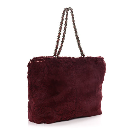 Chanel Rabbit Fur Shoulder Bag Burgundy 3 of 15