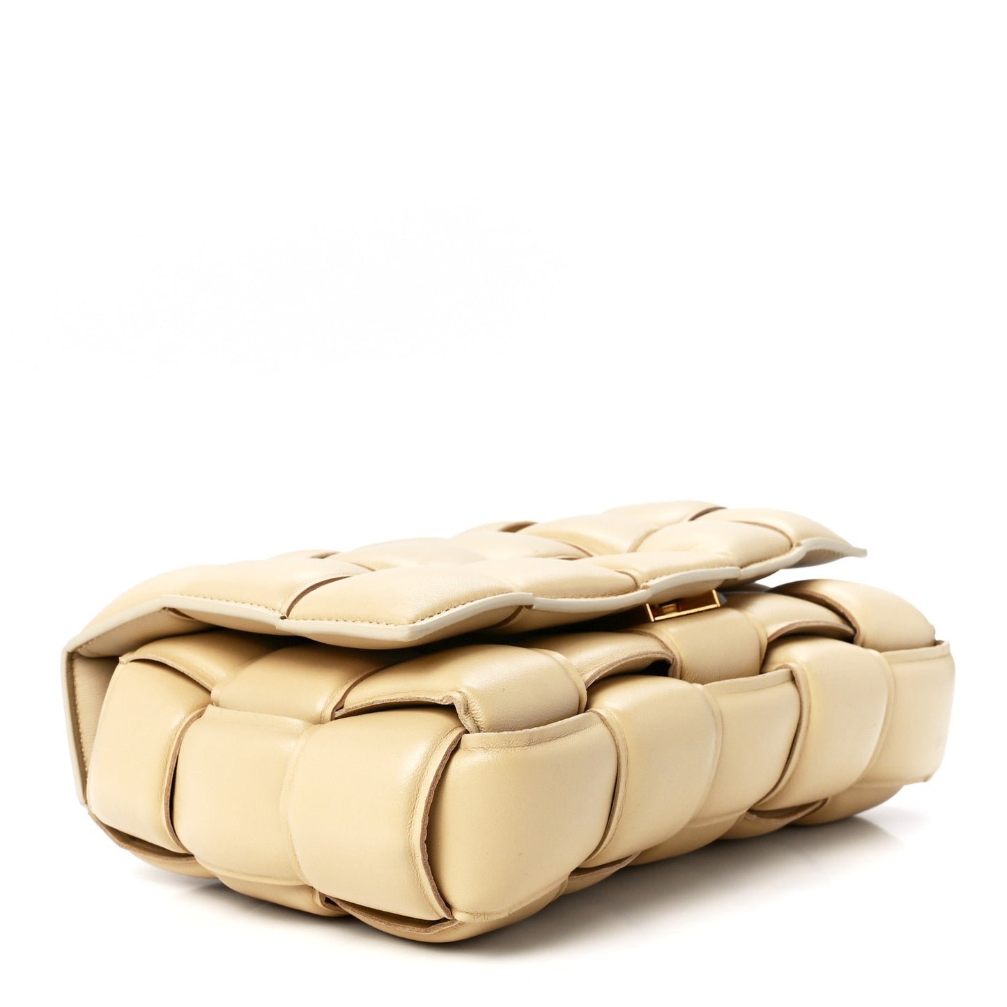 Nappa Maxi Intreccio Padded Cassette Crossbody Bag Porridge