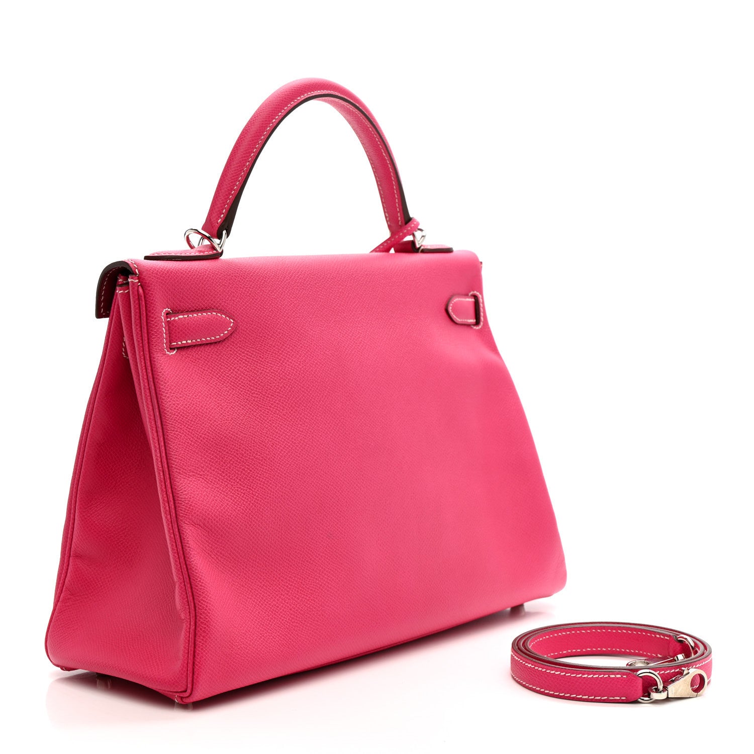 Hermes Epsom Candy Kelly Retourne 32 Rose Tyrien Rubis 3 of 11