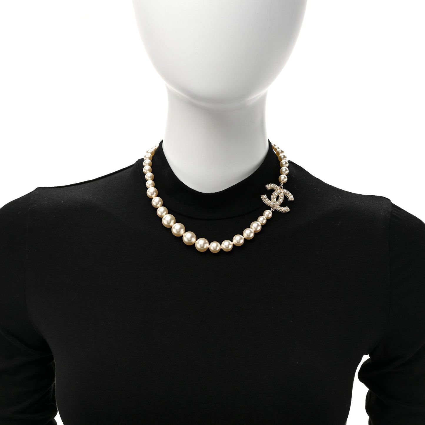 Pearl CC 100th Anniversary Necklace Light Gold