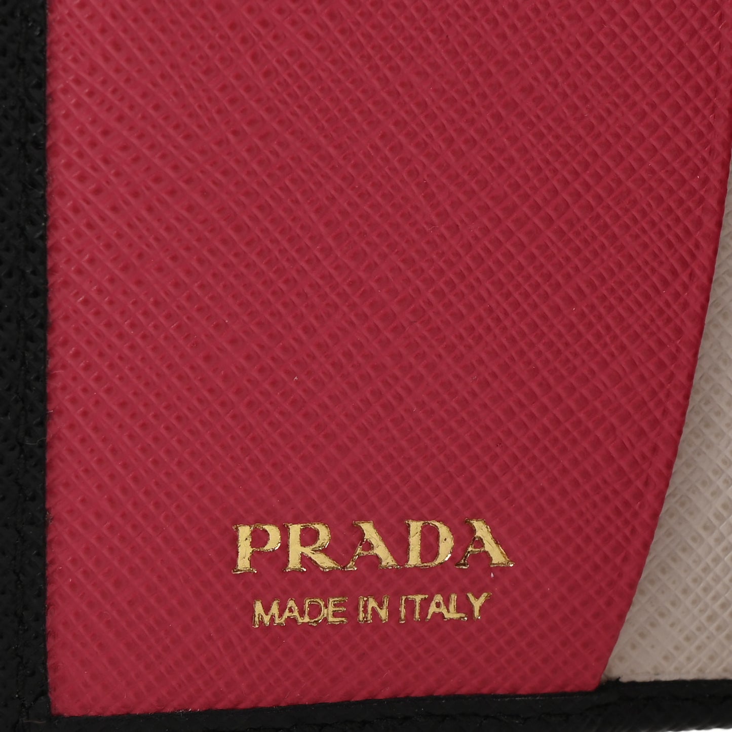 Saffiano Colour Metal Compact Wallet Black Hibiscus