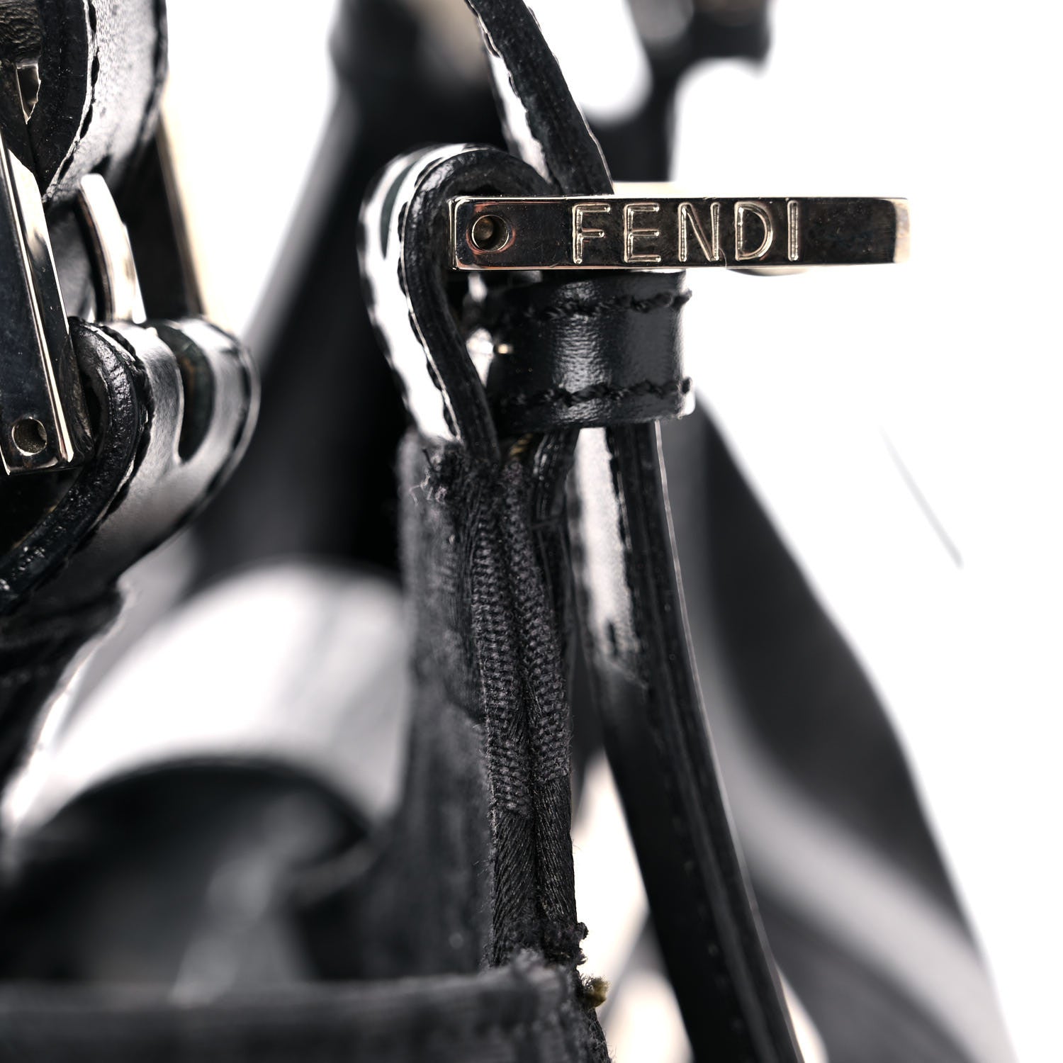 Fendi Zucchino Vitello Shoulder Bag Black 16 of 23