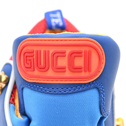 Gucci X SEGA Nylon Suede Calfskin Mens Flashtrek Sneakers 6.5 Bright Splash Poppy Marine Blue 8 of 8