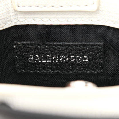 Balenciaga Squared Calfskin Logo Shopping Phone Holder Bag White 5 of 13