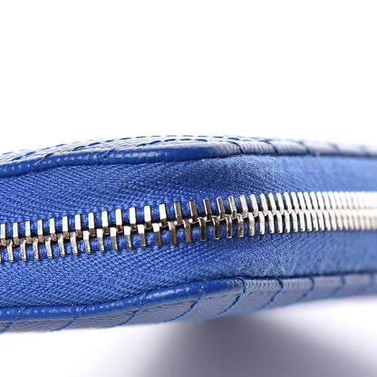 Chanel Caviar Chevron Quilted Large Gusset Zip Around Wallet Bright Blue 11 of 11
