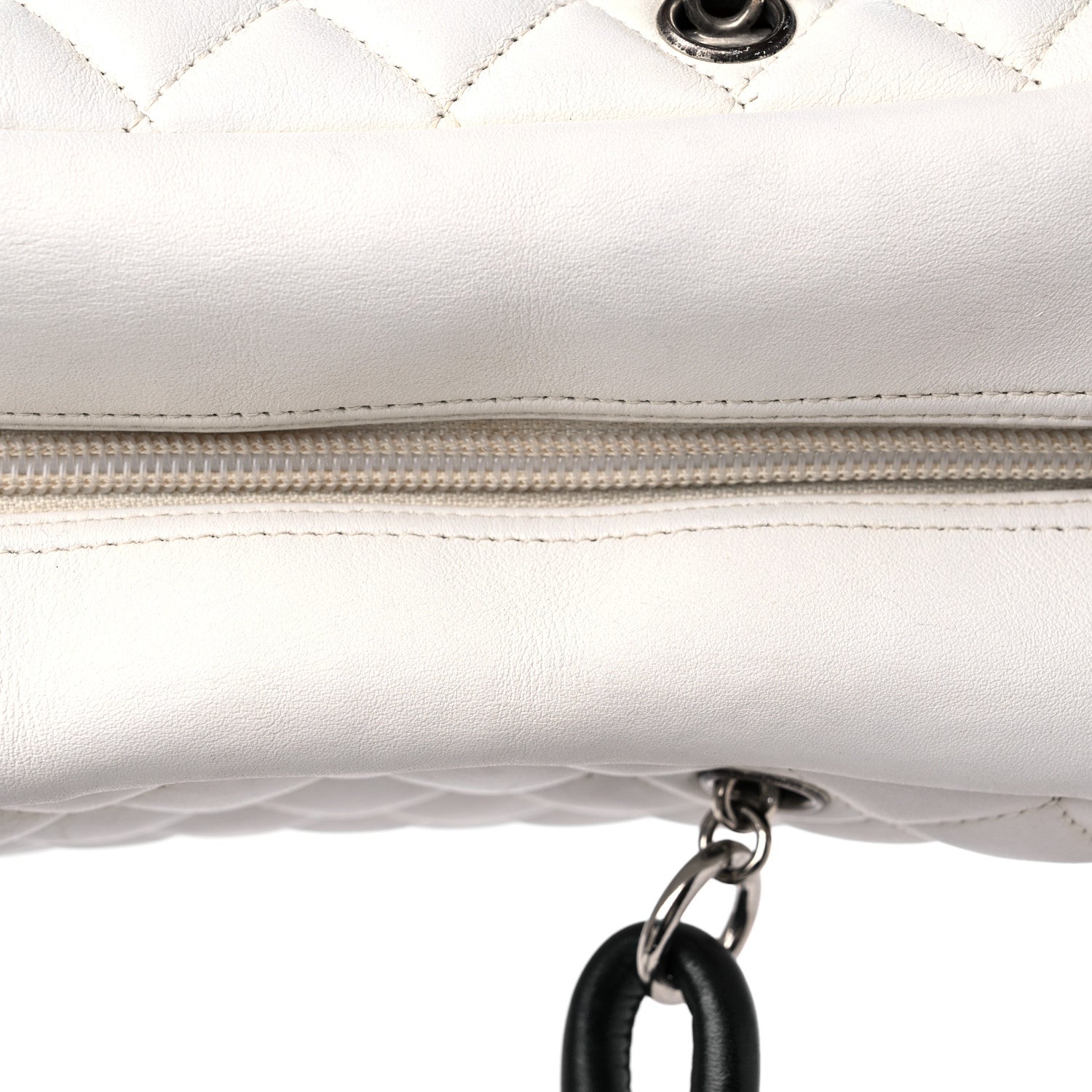 Chanel Calfskin Quilted Large Cambon Bowler White Black 15 of 18